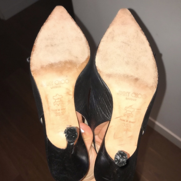 Jimmy Choo Black Heels w/ Corset Detail - Picture 5 of 5